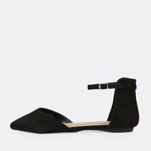 Romwe Pointed Toe Ankle Strap Dorsay Flats