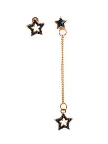 Romwe Star Detail Mismatched Drop Earrings