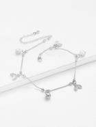 Romwe Leaves & Bells Charm Chain Bracelet