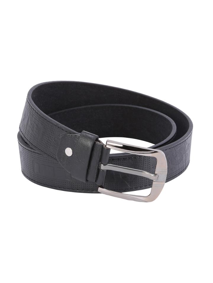 Romwe Black Faux Leather Knurling Buckle Belt