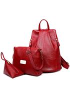 Romwe Embossed Faux Leather 3pcs Bag Set