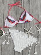 Romwe Crochet Triangle Bikini Bottom