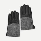 Romwe Men Contrast Tweed Gloves