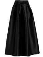 Romwe Bow Embellished Flare Long Black Skirt