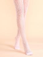 Romwe White Cobweb Jacquard Pantyhose Stockings