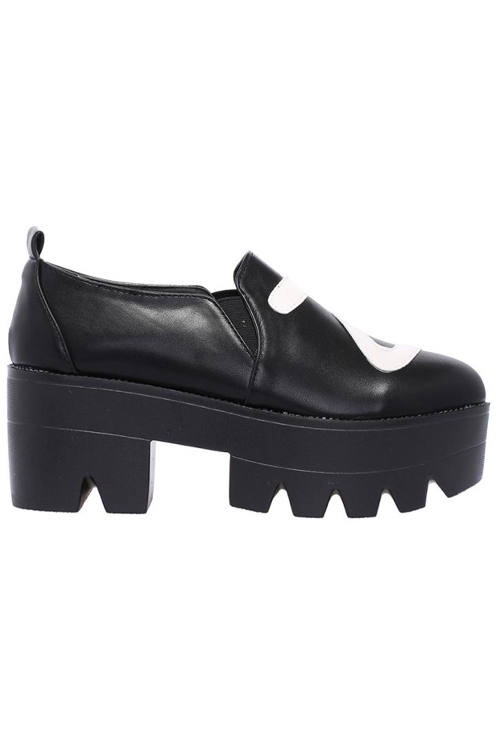 Romwe S Print Black Platform Shoes