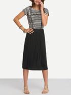 Romwe Striped Top Plain Bottom Dress