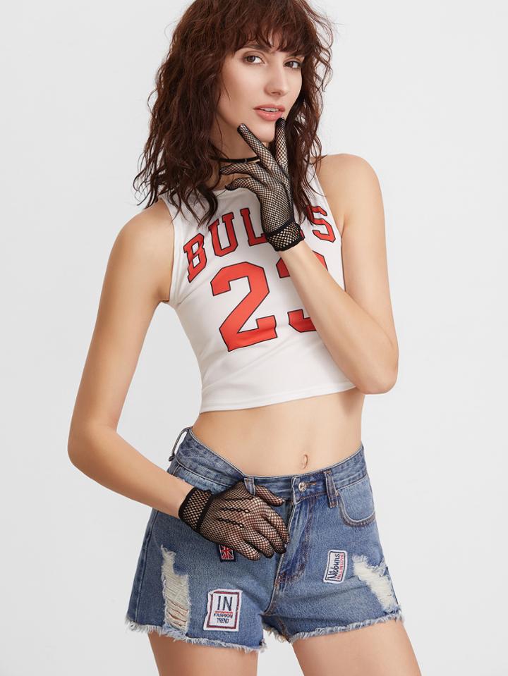 Romwe Black Hollow Out Nylon Etiquette Gloves