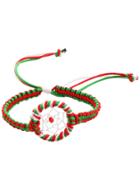 Romwe Multicolor Braided Beaded Bracelet
