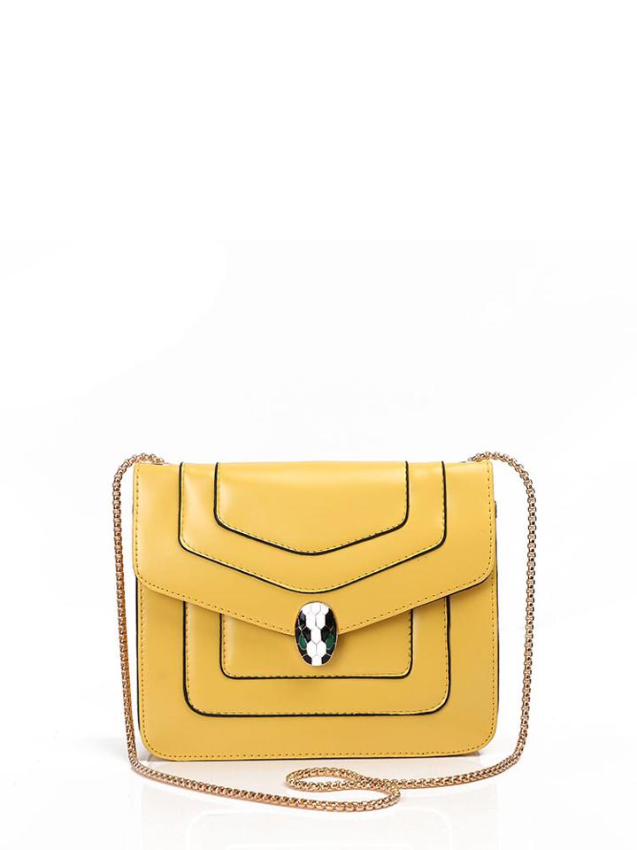 Romwe Snake Head Detail Piping Trim Crossbody Bag