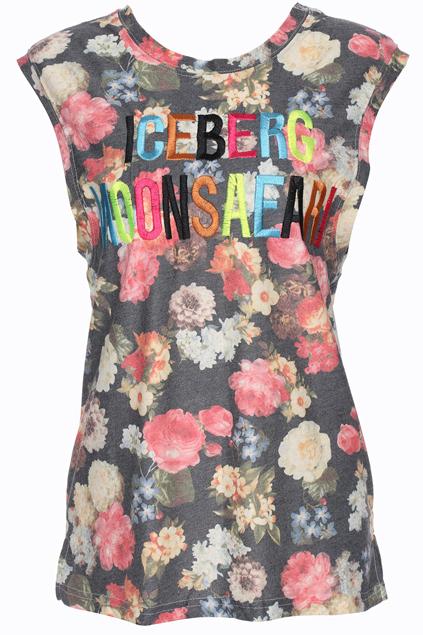 Romwe Stitching Letters Floral Print Sleeveless Black Vest