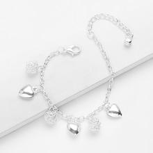 Romwe Heart Charm Link Bracelet