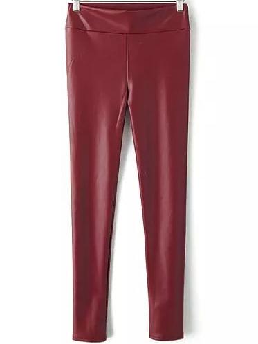 Romwe High Waist Thicken Burgundy Pant