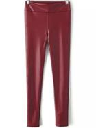 Romwe High Waist Thicken Burgundy Pant