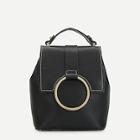 Romwe O-ring Detail Flap Backpack