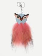 Romwe Pink Fox Hair Night Owl Bag Accessories