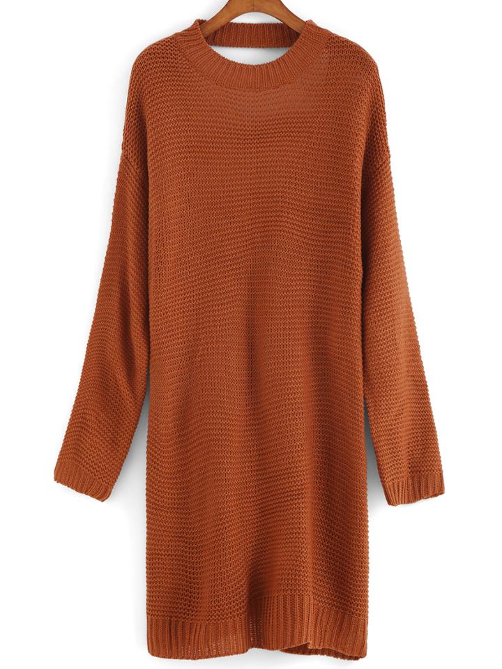 Romwe Open Back Knit Sweater