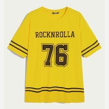 Romwe Guys Varsity Print Top