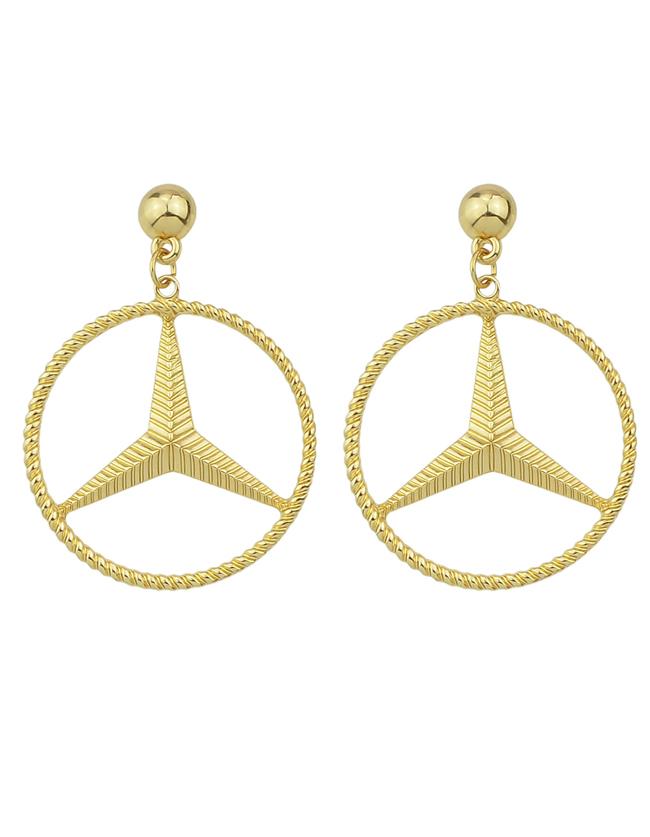 Romwe Gold Plated Large Hoop Earrings For Women