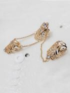 Romwe Chain Linked Creux Wide Ring