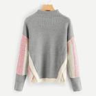 Romwe Side Slit Colorblock Jumper