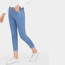 Romwe Button Waist Ripped Jeans