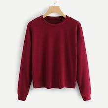 Romwe Plus Solid Sweatshirt
