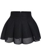 Romwe Black Mesh Flare Mini Skirt
