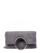 Romwe Fold Over Fuzzy Bag With Ring Handle