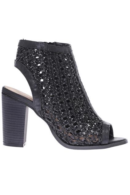 Romwe Hollow Black Peep Toe Shoes