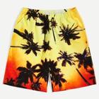 Romwe Guys Coconut Palm Print Shorts