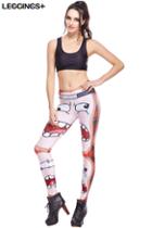 Romwe Terrified Bread Print Red Plaid Leggings