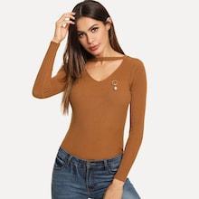 Romwe Choker Neck Knit Sweater