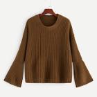 Romwe Drop Shoulder Bell Sleeve Jumper
