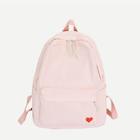 Romwe Embroidered Heart Front Pocket Backpack