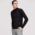 Romwe Guys Solid Stand-neck Sweater