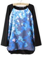 Romwe Maple Leaf Print Loose Blouse