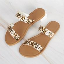 Romwe Leopard Pattern Two Part Slippers