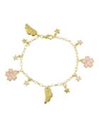 Romwe New Style Gold Enamel  Flower Shape Charms Bracelets