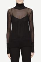 Rag & Bone - Ellen Double Layer Turtleneck - Black - Xxs