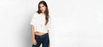 Rag & Bone - Crop Top - White Splatter