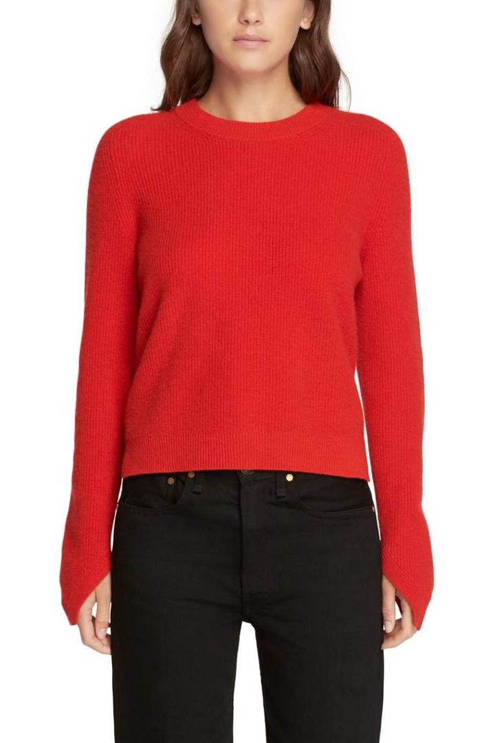 Rag & Bone - Valentina Cashmere Crop Sweater - Fiery Red - Xxs