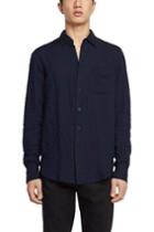 Rag & Bone - Beach Shirt - Navy Herringbone - Xs