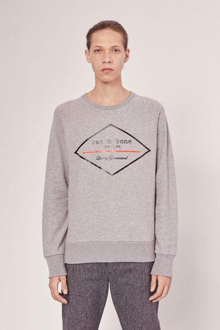 Rag & Bone - Pullover With Diamond Print - Grey Heather - Xs
