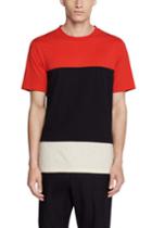 Rag & Bone - Colorblock Precision T-shirt - Fiery Red/ Black - Xs