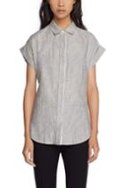 Rag & Bone - Ara Tie Back Blouse - Black/ White Stripe - Xxs