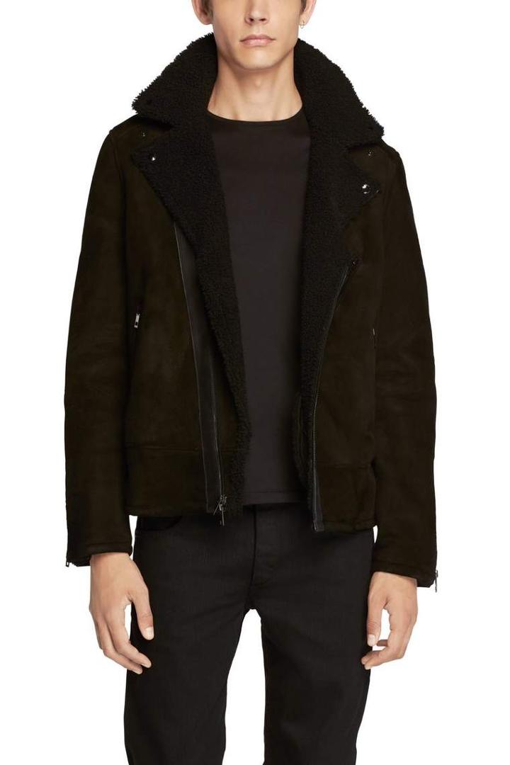 Rag & Bone - Shearling Moto Jacket - Raven - Xs