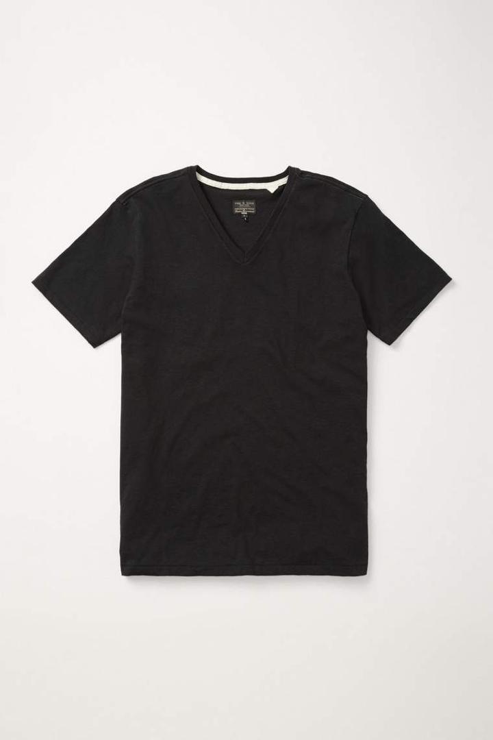 Rag & Bone - Perfect Jersey V-neck Tee - Black - Xs