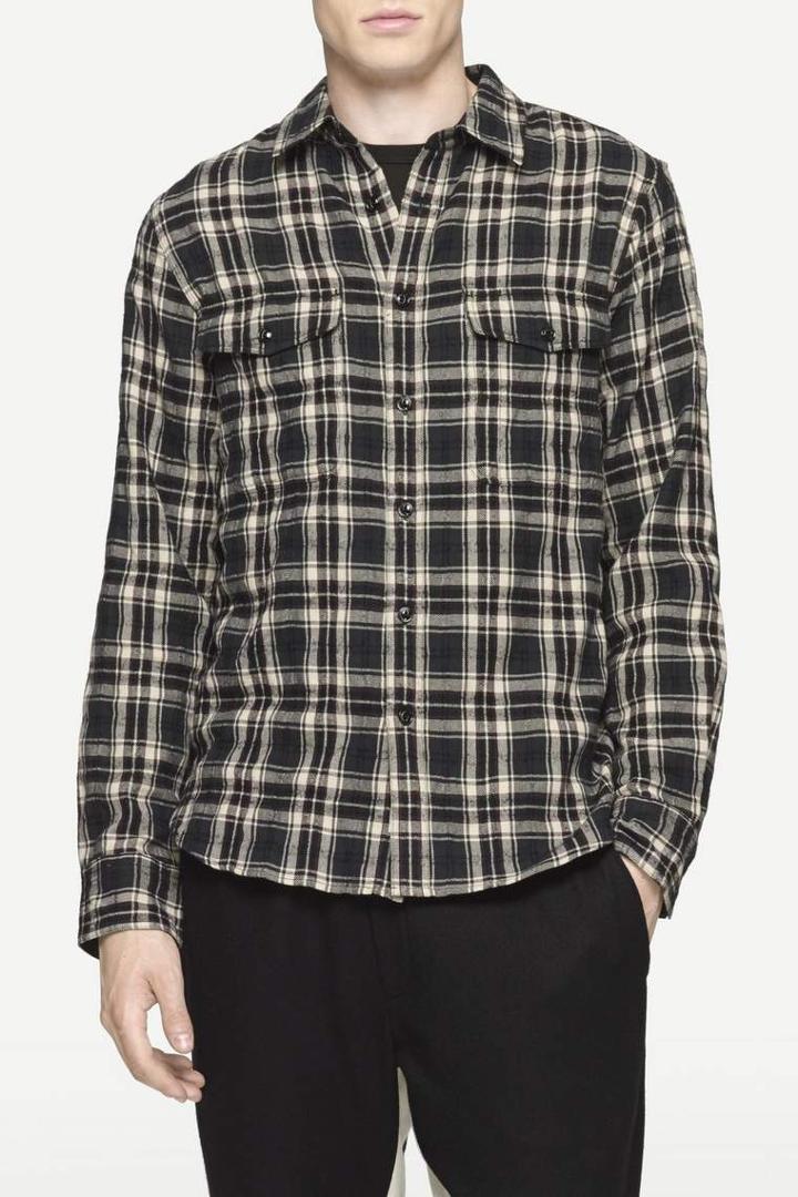 Rag & Bone - Jack Shirt - Black/ Ivory - Xs