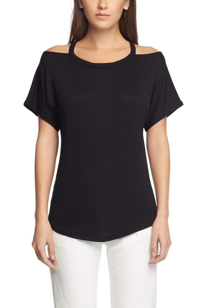 Rag & Bone - Cutout Short Sleeve - Black - Xxs